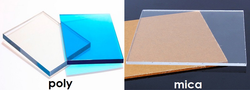 Phân tích sự khác biệt giữa tấm mica và tấm poly.