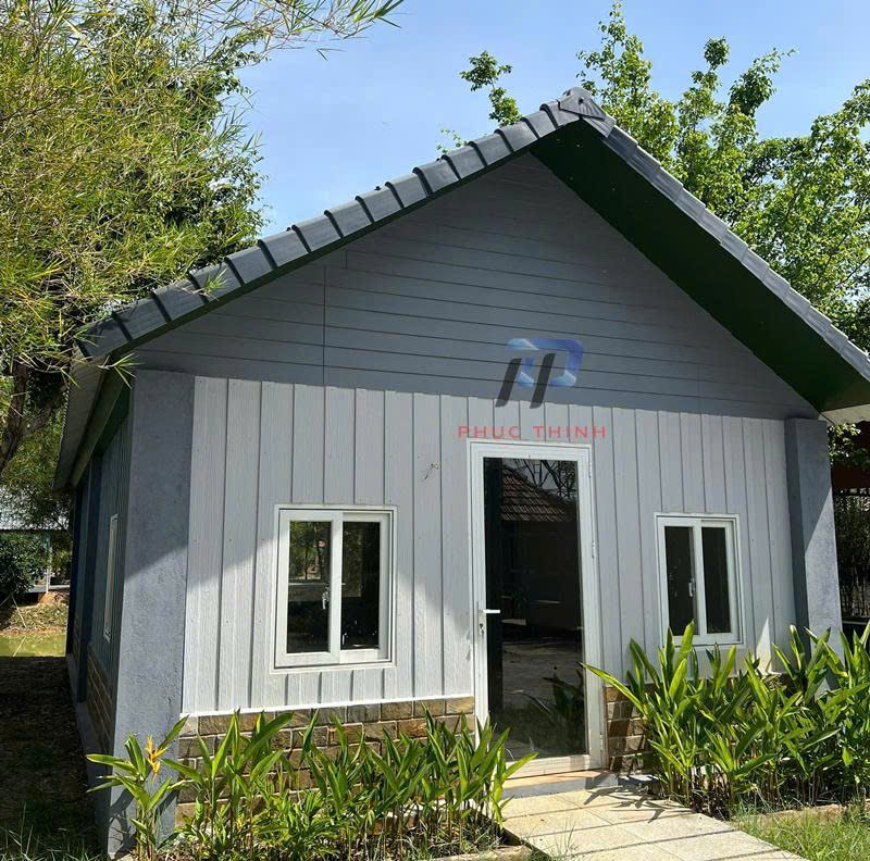 Ứng dụng tấm Cemboard ngoài trời giả gỗ cho nhà lắp ghép