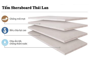 Tấm shera board sàn làm vách chịu nước giá rẻ